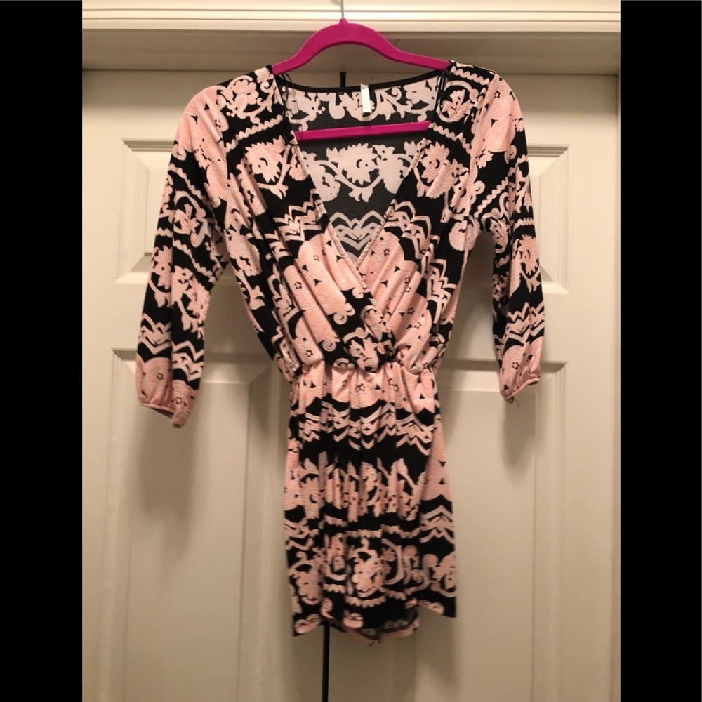 Black and pink romper—size small